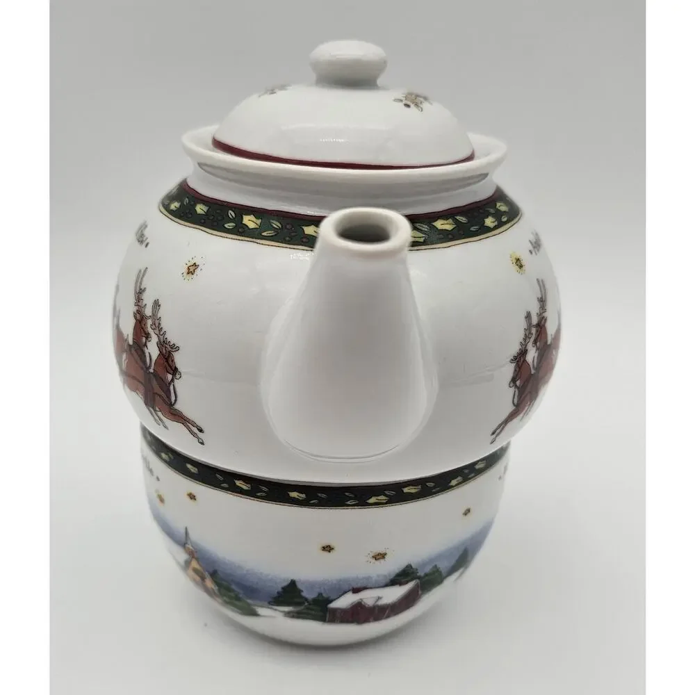 Portmeirion A Christmas Story Tea for One Porcelain Tea Pot & Cup Set No Box